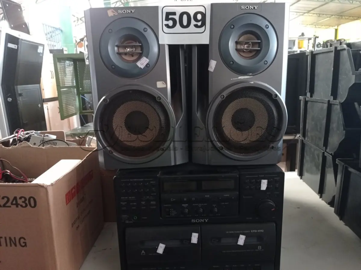 LOTE 509 - 03 APARELHOS DE SOM MARCAS SONY MODELOS DIVERSOS. (NO ESTADO) ATENÇÃO! FAZER A VISITAÇÃO ANTES DE ARREMATAR, NÃO SABEMOS SE FUNCIONA. LEILÃO NÃO TEM GARANTIA E NEM DEVOLUÇÃO, SUJEITO A POSSÍVEIS AVARIAS VISÍVEIS/OCULTAS E/OU AUSÊNCIA DE COMPONENTES.