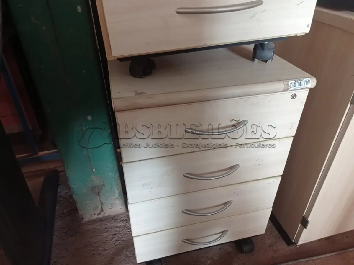 LOTE 455 - 02 GAVETEIROS COM 04 GAVETAS. (NO ESTADO) ATENÇÃO! FAZER A VISITAÇÃO ANTES DE ARREMATAR, NÃO SABEMOS SE FUNCIONA. LEILÃO NÃO TEM GARANTIA E NEM DEVOLUÇÃO, SUJEITO A POSSÍVEIS AVARIAS VISÍVEIS/OCULTAS E/OU AUSÊNCIA DE COMPONENTES.
