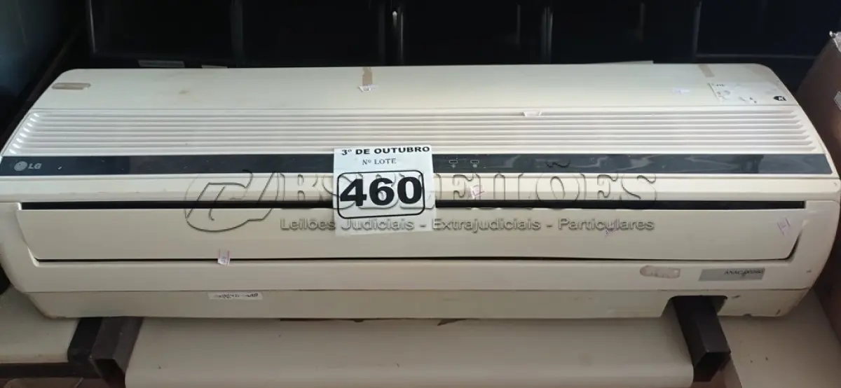 LOTE 460 - 01 EVAPORADORA MARCA LG 12000BTU. (NO ESTADO) ATENÇÃO! FAZER A VISITAÇÃO ANTES DE ARREMATAR, NÃO SABEMOS SE FUNCIONA. LEILÃO NÃO TEM GARANTIA E NEM DEVOLUÇÃO, SUJEITO A POSSÍVEIS AVARIAS VISÍVEIS/OCULTAS E/OU AUSÊNCIA DE COMPONENTES.