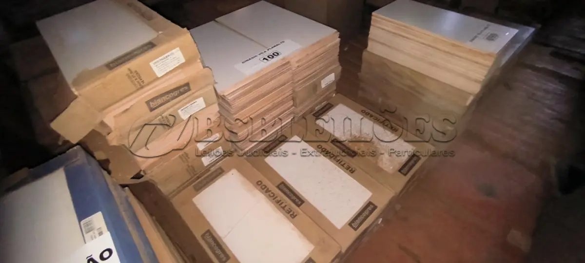 LOTE 100 - 01 LOTE COM REVESTIMENTOS BIANCOGRES 30X60 BIANCO (NO ESTADO, NÃO SABEMOS SE FUNCIONA. LEILÃO NÃO TEM GARANTIA E NEM DEVOLUÇÃO).