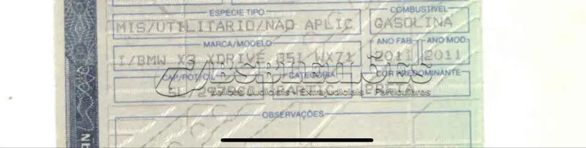 LOTE 635 - 01 I/BMW X3 XDRIVE 35I WX71,  COR PRETA, GASOLINA, ANO 2011/2011(NO ESTADO) (VISITAÇÃO AGENDAR 61-98153-0503) (VEÍCULO EM GOIÂNIA)