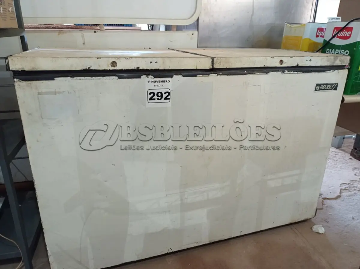 LOTE 292 - 01 FREEZER HORIZONTAL COM 02 TAMPAS. (NO ESTADO) ATENÇÃO! FAZER A VISITAÇÃO ANTES DE ARREMATAR, NÃO SABEMOS SE FUNCIONA. LEILÃO NÃO TEM GARANTIA E NEM DEVOLUÇÃO, SUJEITO A POSSÍVEIS AVARIAS VISÍVEIS/OCULTAS E/OU AUSÊNCIA DE COMPONENTES.