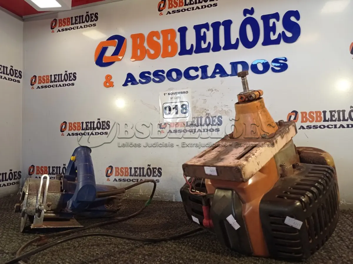 LOTE 018 - 01 MOTOR DE ROÇADEIRA E 01 SERRA MÁRMORE MARCAS E MODELOS DIVERSOS. (NO ESTADO) ATENÇÃO! FAZER A VISITAÇÃO ANTES DE ARREMATAR, NÃO SABEMOS SE FUNCIONA. LEILÃO NÃO TEM GARANTIA E NEM DEVOLUÇÃO, SUJEITO A POSSÍVEIS AVARIAS VISÍVEIS/OCULTAS E/OU AUSÊNCIA DE COMPONENTES.