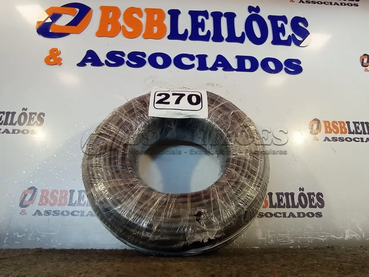 LOTE 270 - 01 ROLO DE CABO FLEXÍVEL 100M 1X10MM NA COR PRETA(NOVO). (NO ESTADO) ATENÇÃO! FAZER A VISITAÇÃO ANTES DE ARREMATAR, NÃO SABEMOS SE FUNCIONA. LEILÃO NÃO TEM GARANTIA E NEM DEVOLUÇÃO, SUJEITO A POSSÍVEIS AVARIAS VISÍVEIS/OCULTAS E/OU AUSÊNCIA DE COMPONENTES.