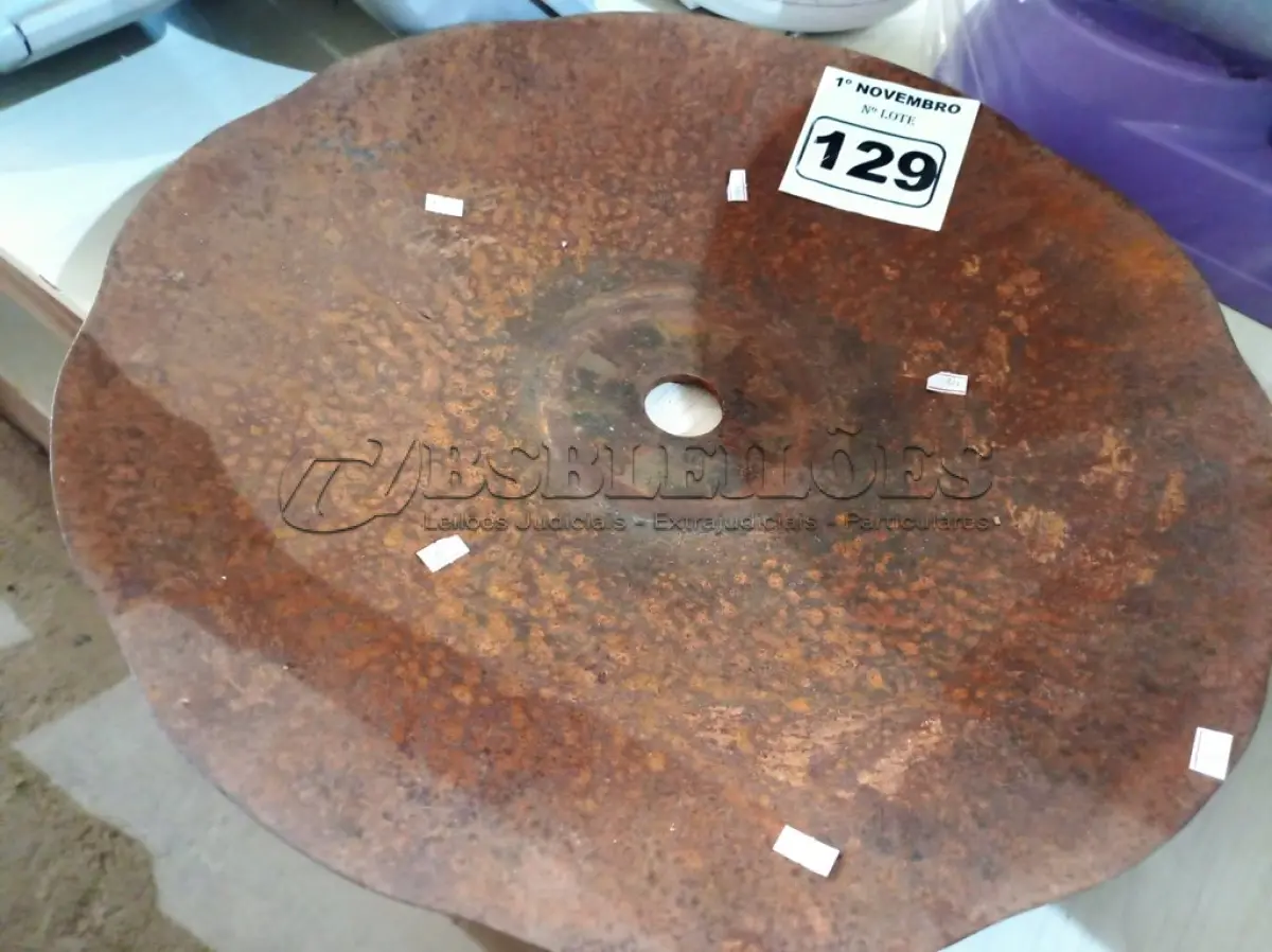 LOTE 129 - 02 DISCOS DE ARADO. (NO ESTADO) ATENÇÃO! FAZER A VISITAÇÃO ANTES DE ARREMATAR, NÃO SABEMOS SE FUNCIONA. LEILÃO NÃO TEM GARANTIA E NEM DEVOLUÇÃO, SUJEITO A POSSÍVEIS AVARIAS VISÍVEIS/OCULTAS E/OU AUSÊNCIA DE COMPONENTES.