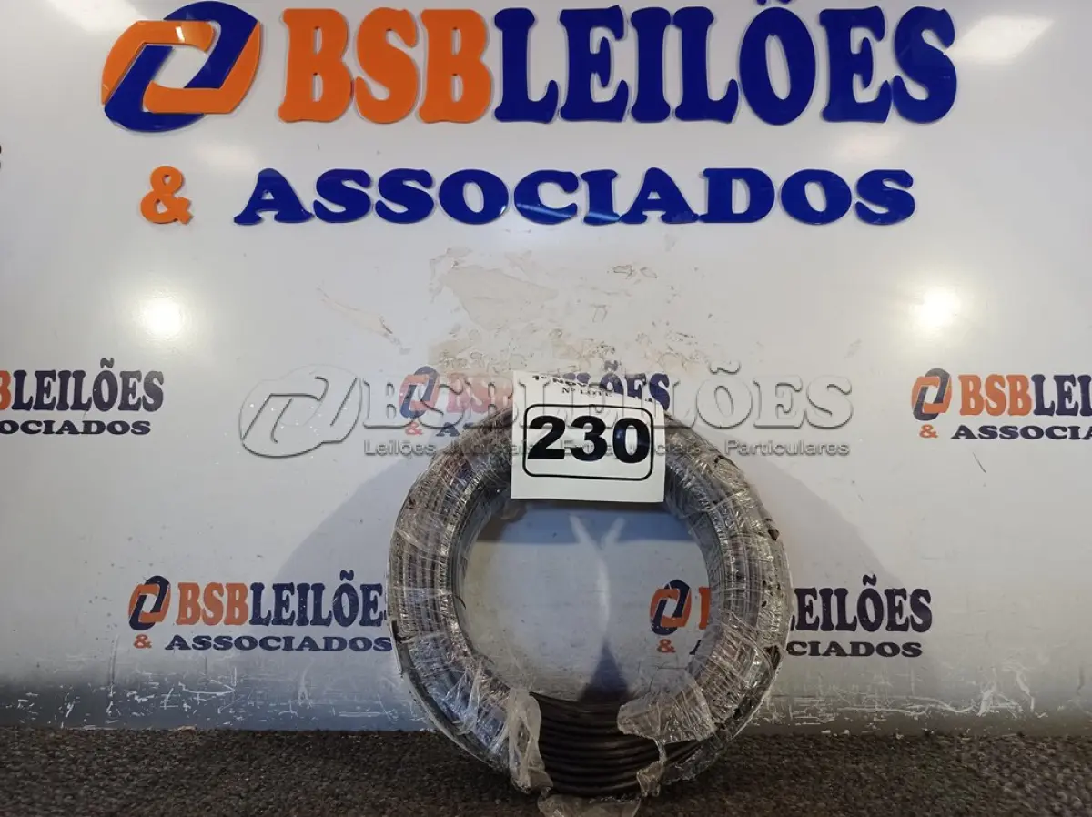 LOTE 230 - 01 ROLO DE CABO FLEXÍVEL 100M 1X4MM NA COR PRETA(NOVO). (NO ESTADO) ATENÇÃO! FAZER A VISITAÇÃO ANTES DE ARREMATAR, NÃO SABEMOS SE FUNCIONA. LEILÃO NÃO TEM GARANTIA E NEM DEVOLUÇÃO, SUJEITO A POSSÍVEIS AVARIAS VISÍVEIS/OCULTAS E/OU AUSÊNCIA DE COMPONENTES.