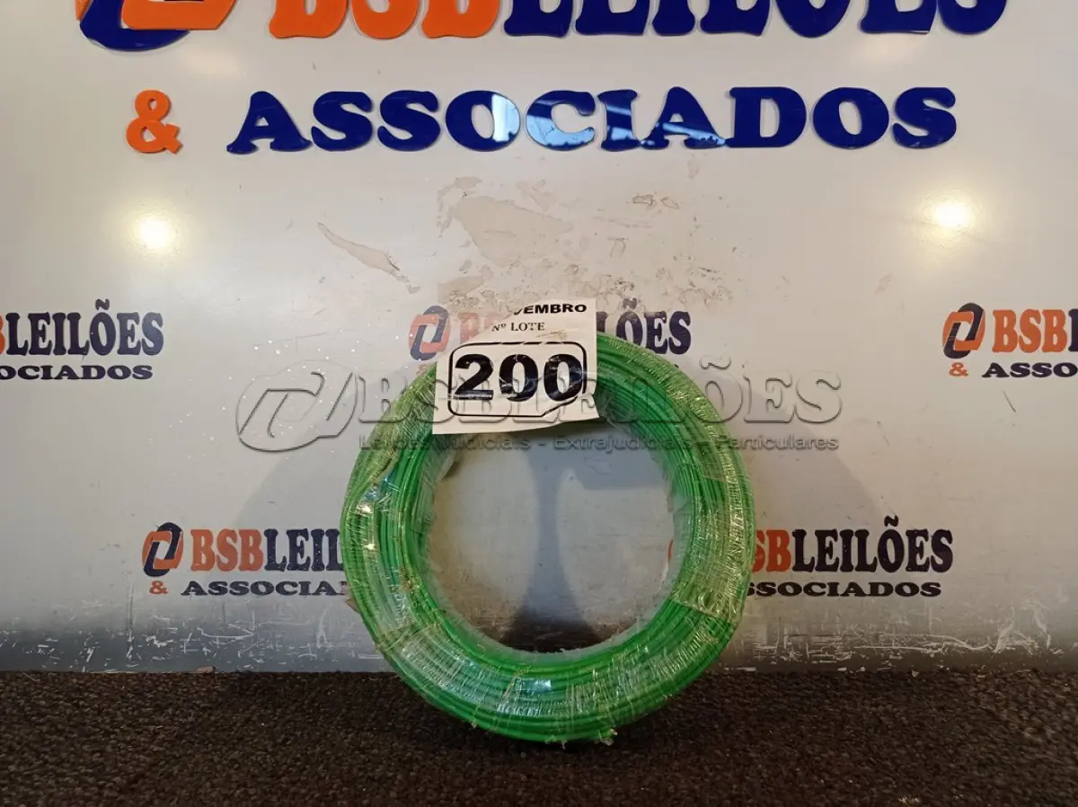 LOTE 200 - 01 ROLO DE CABO FLEXÍVEL 100M 1X4MM NA COR VERDE(NOVO). (NO ESTADO) ATENÇÃO! FAZER A VISITAÇÃO ANTES DE ARREMATAR, NÃO SABEMOS SE FUNCIONA. LEILÃO NÃO TEM GARANTIA E NEM DEVOLUÇÃO, SUJEITO A POSSÍVEIS AVARIAS VISÍVEIS/OCULTAS E/OU AUSÊNCIA DE COMPONENTES.