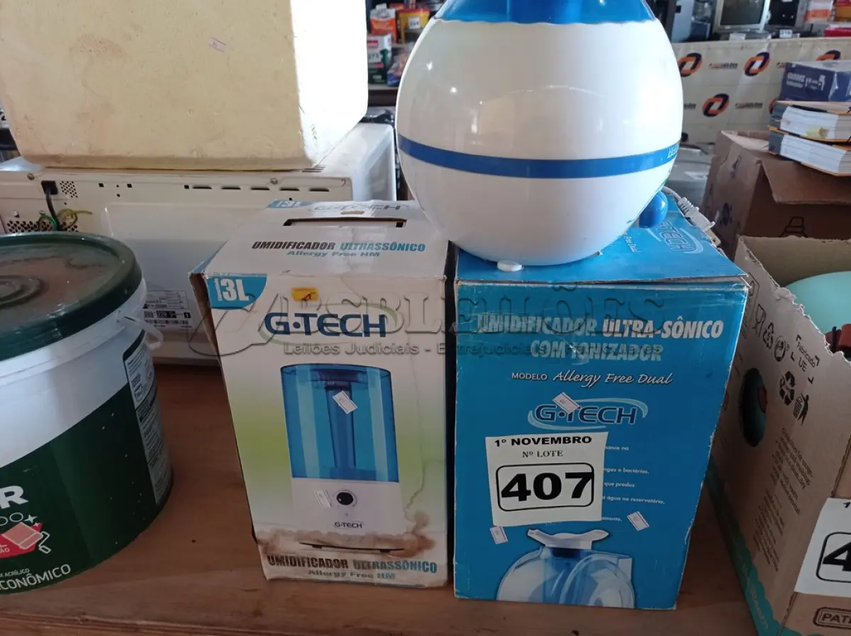 LOTE 407 - 03 UMIDIFICADORES MARCAS E MODELOS DIVERSOS. (NO ESTADO) ATENÇÃO! FAZER A VISITAÇÃO ANTES DE ARREMATAR, NÃO SABEMOS SE FUNCIONA. LEILÃO NÃO TEM GARANTIA E NEM DEVOLUÇÃO, SUJEITO A POSSÍVEIS AVARIAS VISÍVEIS/OCULTAS E/OU AUSÊNCIA DE COMPONENTES.