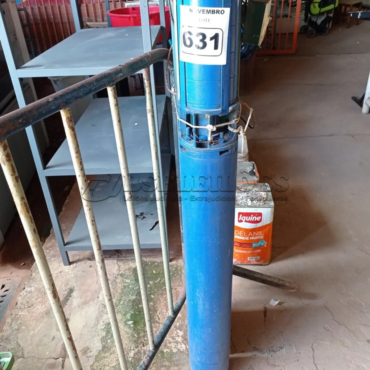 LOTE 631 - 01 BOMBA D’AGUA PARA POÇO ARTESIANO. (NO ESTADO) ATENÇÃO! FAZER A VISITAÇÃO ANTES DE ARREMATAR, NÃO SABEMOS SE FUNCIONA. LEILÃO NÃO TEM GARANTIA E NEM DEVOLUÇÃO, SUJEITO A POSSÍVEIS AVARIAS VISÍVEIS/OCULTAS E/OU AUSÊNCIA DE COMPONENTES.