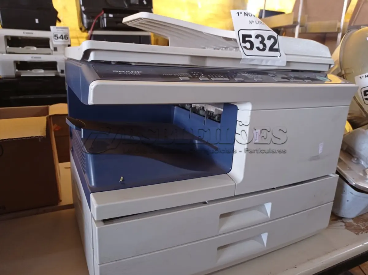 LOTE 532 - 01 IMPRESSORA MULTIFUNCIONAL MARCA SHARP MODELO AL-2040CS. (NO ESTADO) ATENÇÃO! FAZER A VISITAÇÃO ANTES DE ARREMATAR, NÃO SABEMOS SE FUNCIONA. LEILÃO NÃO TEM GARANTIA E NEM DEVOLUÇÃO, SUJEITO A POSSÍVEIS AVARIAS VISÍVEIS/OCULTAS E/OU AUSÊNCIA DE COMPONENTES.
