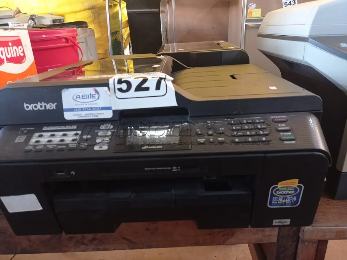 LOTE 527 - 02 IMPRESSORAS MULTIFUNCIONAIS MARCAS BROTHERS MODELOS MFC-J6510DW. (NO ESTADO) ATENÇÃO! FAZER A VISITAÇÃO ANTES DE ARREMATAR, NÃO SABEMOS SE FUNCIONA. LEILÃO NÃO TEM GARANTIA E NEM DEVOLUÇÃO, SUJEITO A POSSÍVEIS AVARIAS VISÍVEIS/OCULTAS E/OU AUSÊNCIA DE COMPONENTES.
