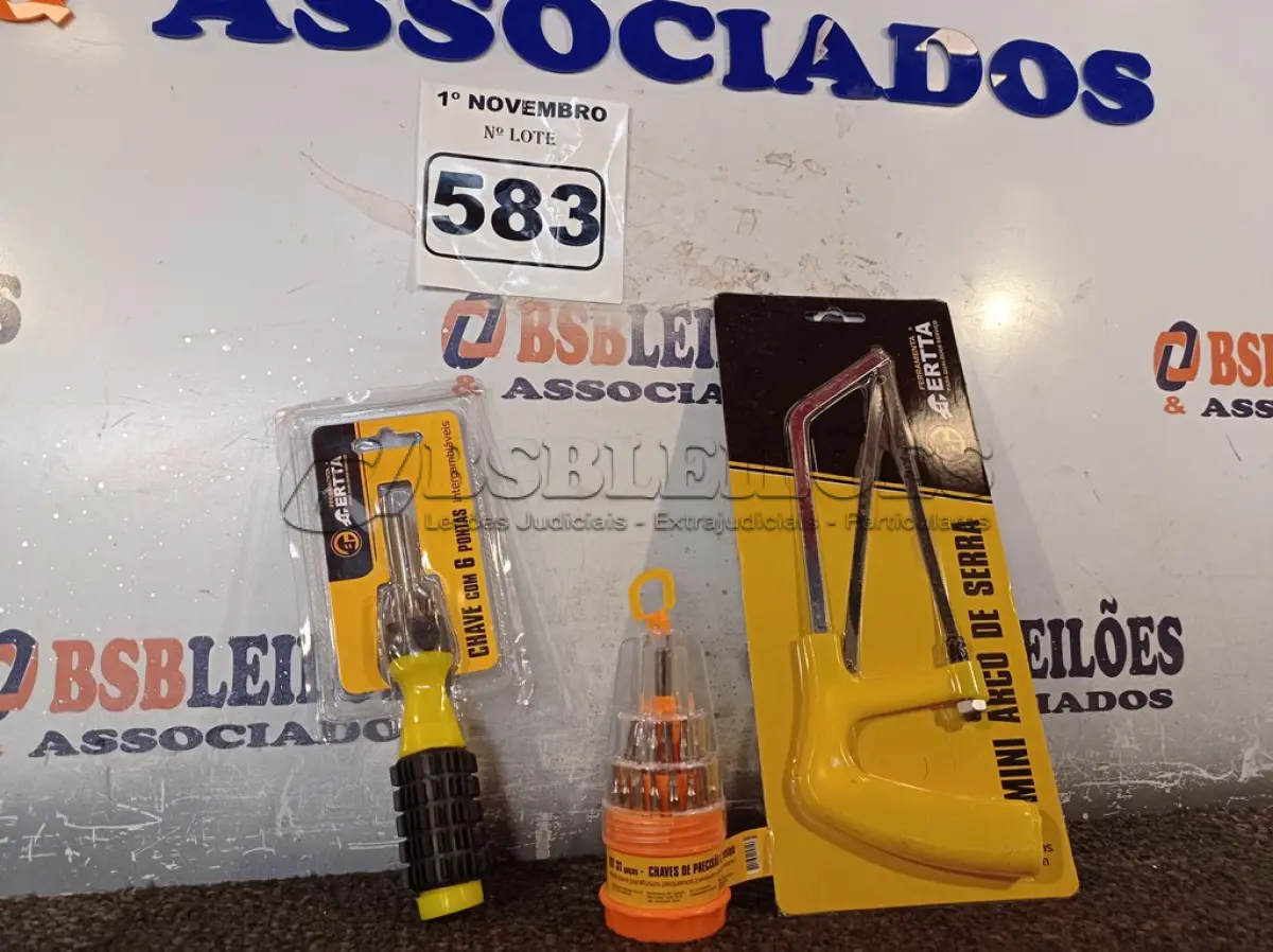 LOTE 583 - 01 MINI ARCO DE SERRA E 02 CHAVES COM PONTAS INTERCAMBIÁVEIS. (NO ESTADO) ATENÇÃO! FAZER A VISITAÇÃO ANTES DE ARREMATAR, NÃO SABEMOS SE FUNCIONA. LEILÃO NÃO TEM GARANTIA E NEM DEVOLUÇÃO, SUJEITO A POSSÍVEIS AVARIAS VISÍVEIS/OCULTAS E/OU AUSÊNCIA DE COMPONENTES.