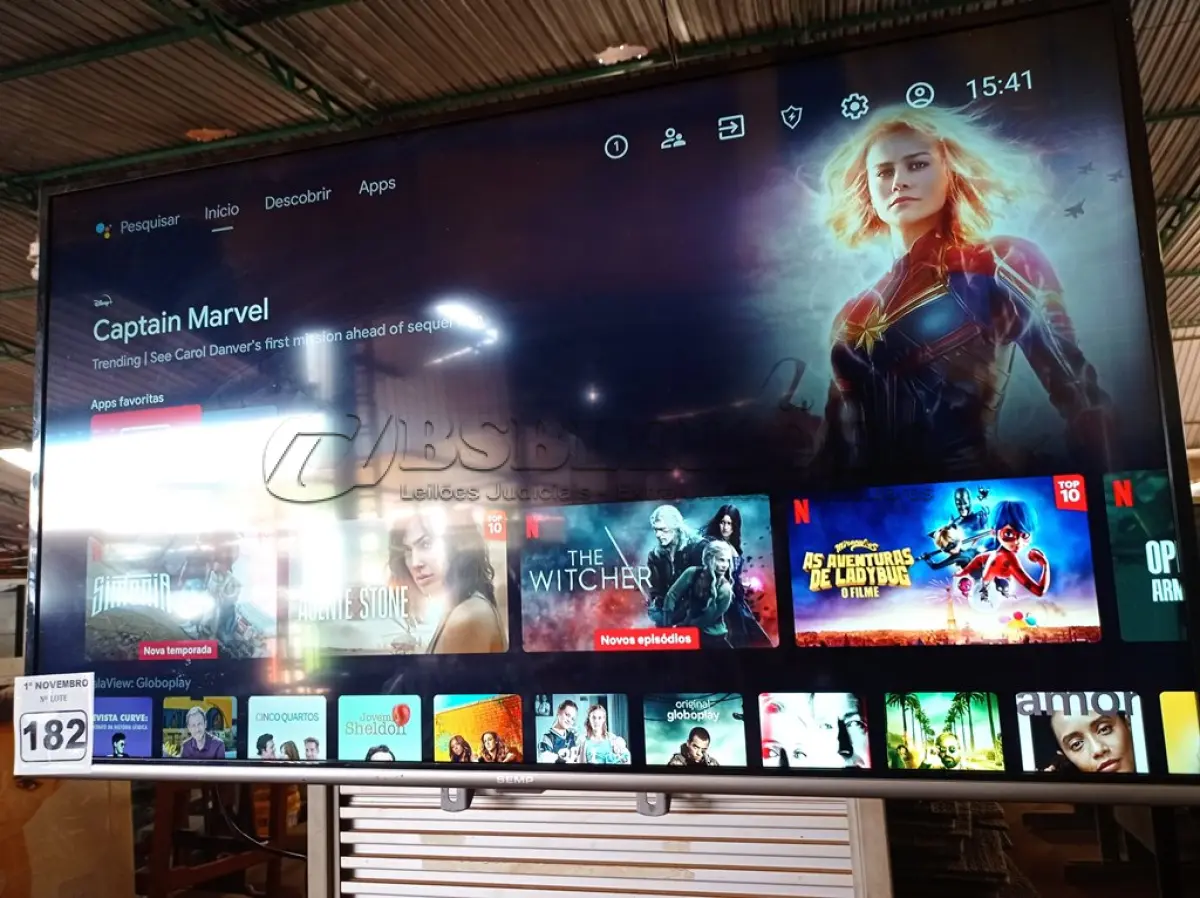 LOTE 182 - 01 TV SMART 50” POL MARCA SEMP. (NO ESTADO) ATENÇÃO! FAZER A VISITAÇÃO ANTES DE ARREMATAR, NÃO SABEMOS SE FUNCIONA. LEILÃO NÃO TEM GARANTIA E NEM DEVOLUÇÃO, SUJEITO A POSSÍVEIS AVARIAS VISÍVEIS/OCULTAS E/OU AUSÊNCIA DE COMPONENTES.