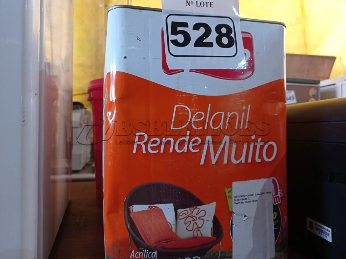 LOTE 528 - 01 LATA DE TINTA IQUINE INTERIORES/EXTERIORES DELANIL RENDE MUITO FOSCO BASE “C”. (NO ESTADO) ATENÇÃO! FAZER A VISITAÇÃO ANTES DE ARREMATAR, NÃO SABEMOS SE FUNCIONA. LEILÃO NÃO TEM GARANTIA E NEM DEVOLUÇÃO, SUJEITO A POSSÍVEIS AVARIAS VISÍVEIS/OCULTAS E/OU AUSÊNCIA DE COMPONENTES.
