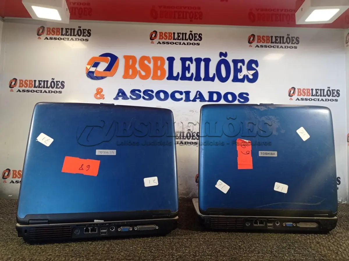LOTE 561 - 02 NOTEBOOK’S MARCAS TOSHIBA PARA RETIRADA DE PEÇAS. (NO ESTADO) ATENÇÃO! FAZER A VISITAÇÃO ANTES DE ARREMATAR, NÃO SABEMOS SE FUNCIONA. LEILÃO NÃO TEM GARANTIA E NEM DEVOLUÇÃO, SUJEITO A POSSÍVEIS AVARIAS VISÍVEIS/OCULTAS E/OU AUSÊNCIA DE COMPONENTES.