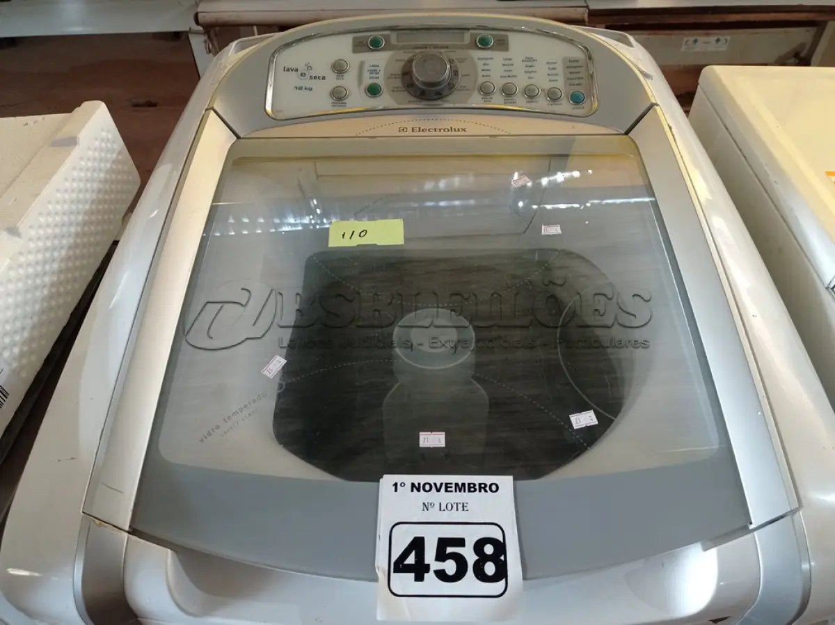 LOTE 458 - 01 LAVA SECA MARCA ELECTROLUX CAPACIDADE 12KG 220V. (NO ESTADO) ATENÇÃO! FAZER A VISITAÇÃO ANTES DE ARREMATAR, NÃO SABEMOS SE FUNCIONA. LEILÃO NÃO TEM GARANTIA E NEM DEVOLUÇÃO, SUJEITO A POSSÍVEIS AVARIAS VISÍVEIS/OCULTAS E/OU AUSÊNCIA DE COMPONENTES.