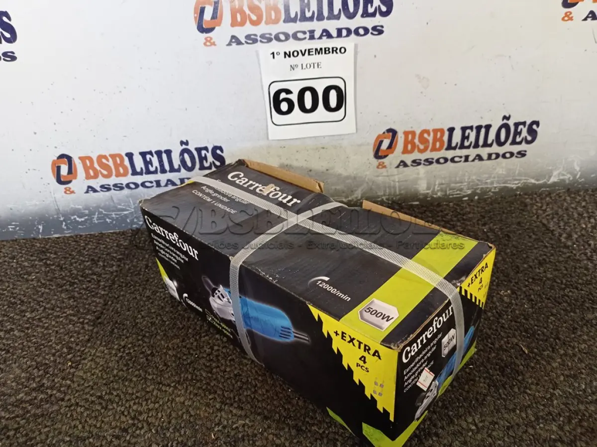 LOTE 600 - 01 ESMERILHADEIRA ANGULAR 500W 220V. (NO ESTADO) ATENÇÃO! FAZER A VISITAÇÃO ANTES DE ARREMATAR, NÃO SABEMOS SE FUNCIONA. LEILÃO NÃO TEM GARANTIA E NEM DEVOLUÇÃO, SUJEITO A POSSÍVEIS AVARIAS VISÍVEIS/OCULTAS E/OU AUSÊNCIA DE COMPONENTES.