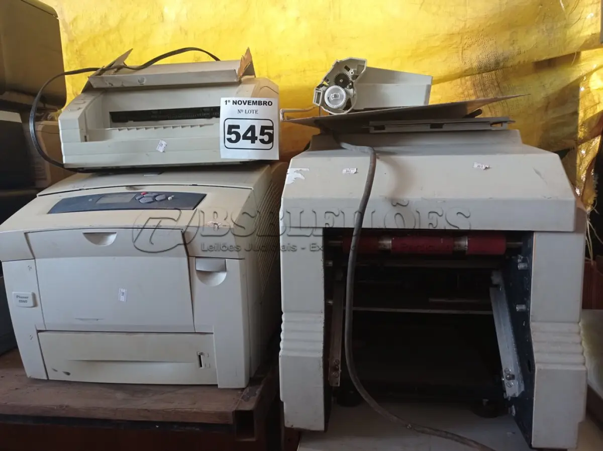 LOTE 545 - 03 IMPRESSORAS MARCAS E MODELOS DIVERSOS PARA RETIRADA DE PEÇAS. (NO ESTADO) ATENÇÃO! FAZER A VISITAÇÃO ANTES DE ARREMATAR, NÃO SABEMOS SE FUNCIONA. LEILÃO NÃO TEM GARANTIA E NEM DEVOLUÇÃO, SUJEITO A POSSÍVEIS AVARIAS VISÍVEIS/OCULTAS E/OU AUSÊNCIA DE COMPONENTES.