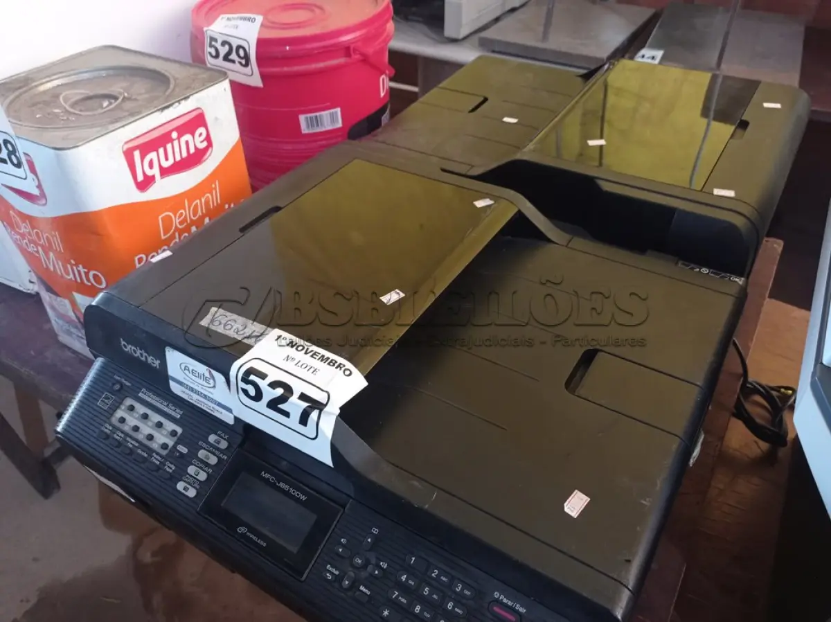 LOTE 527 - 02 IMPRESSORAS MULTIFUNCIONAIS MARCAS BROTHERS MODELOS MFC-J6510DW. (NO ESTADO) ATENÇÃO! FAZER A VISITAÇÃO ANTES DE ARREMATAR, NÃO SABEMOS SE FUNCIONA. LEILÃO NÃO TEM GARANTIA E NEM DEVOLUÇÃO, SUJEITO A POSSÍVEIS AVARIAS VISÍVEIS/OCULTAS E/OU AUSÊNCIA DE COMPONENTES.