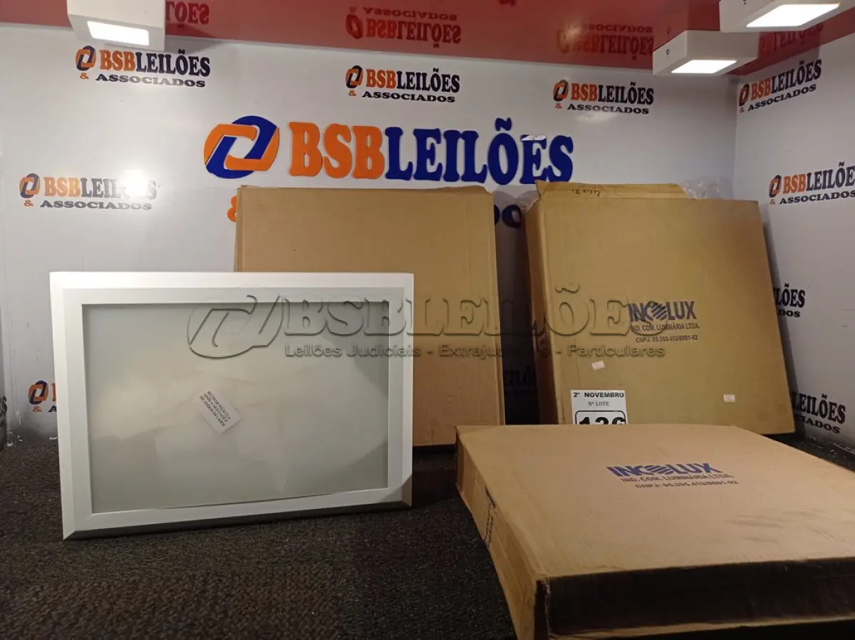 LOTE 136 - 04 PLAFONS DE SOBREPOR 40X30 INCOLUSTRE. (NO ESTADO) ATENÇÃO! FAZER A VISITAÇÃO ANTES DE ARREMATAR, NÃO SABEMOS SE FUNCIONA. LEILÃO NÃO TEM GARANTIA E NEM DEVOLUÇÃO, SUJEITO A POSSÍVEIS AVARIAS VISÍVEIS/OCULTAS E/OU AUSÊNCIA DE COMPONENTES.