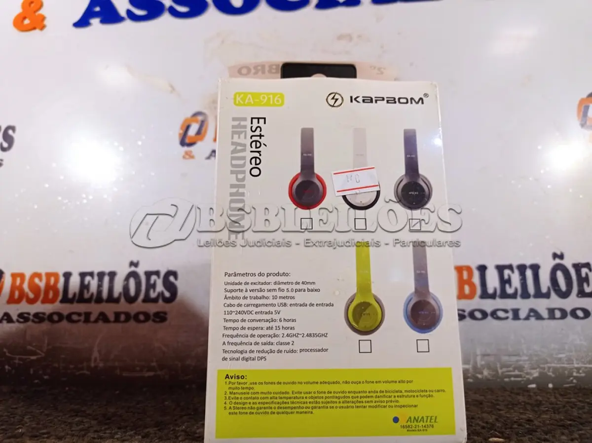 LOTE 031 - 01 HEADPHONE STÉREO KA-916. (NO ESTADO) ATENÇÃO! FAZER A VISITAÇÃO ANTES DE ARREMATAR, NÃO SABEMOS SE FUNCIONA. LEILÃO NÃO TEM GARANTIA E NEM DEVOLUÇÃO, SUJEITO A POSSÍVEIS AVARIAS VISÍVEIS/OCULTAS E/OU AUSÊNCIA DE COMPONENTES.