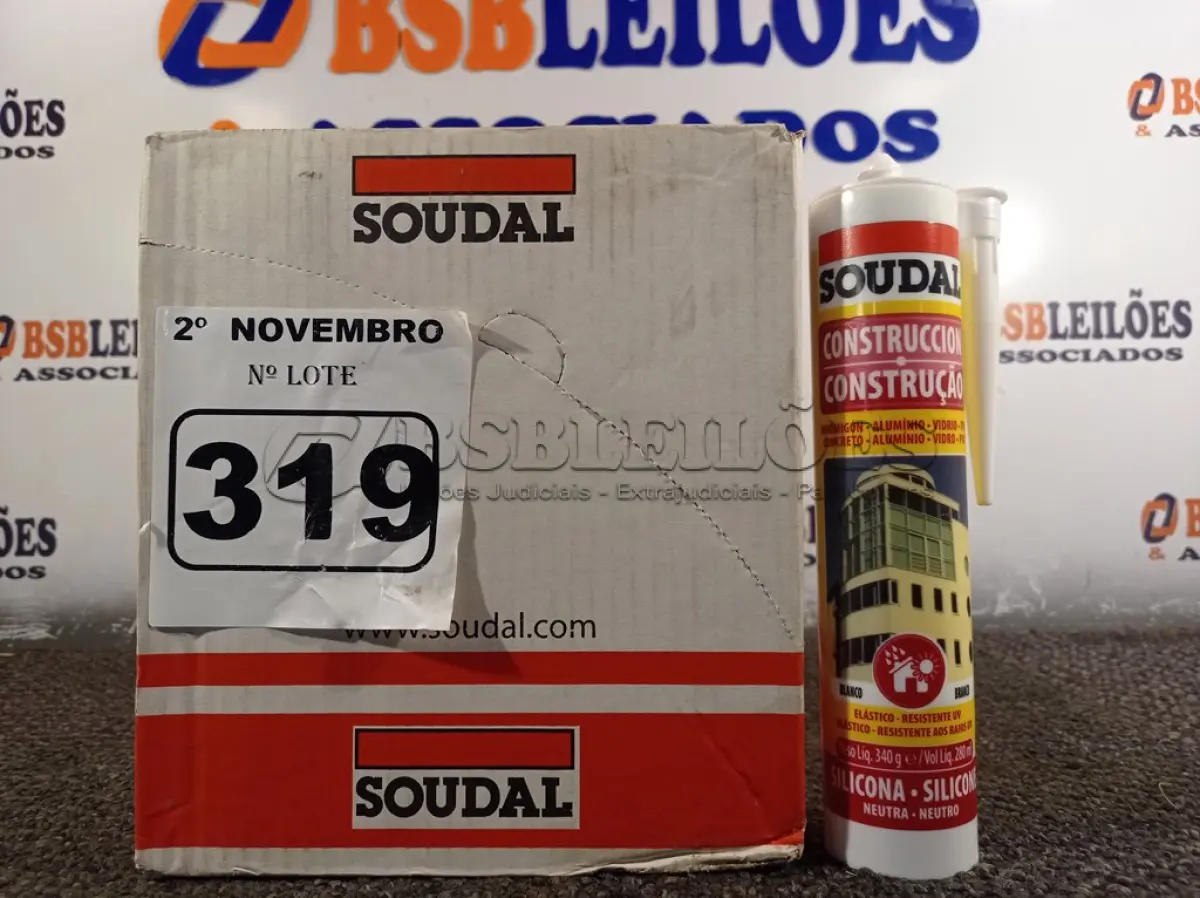 LOTE 319 - 12 TUBOS DE SILICONE NEUTRO PARA CONSTRUÇÃO 340G. (NO ESTADO) ATENÇÃO! FAZER A VISITAÇÃO ANTES DE ARREMATAR, NÃO SABEMOS SE FUNCIONA. LEILÃO NÃO TEM GARANTIA E NEM DEVOLUÇÃO, SUJEITO A POSSÍVEIS AVARIAS VISÍVEIS/OCULTAS E/OU AUSÊNCIA DE COMPONENTES.