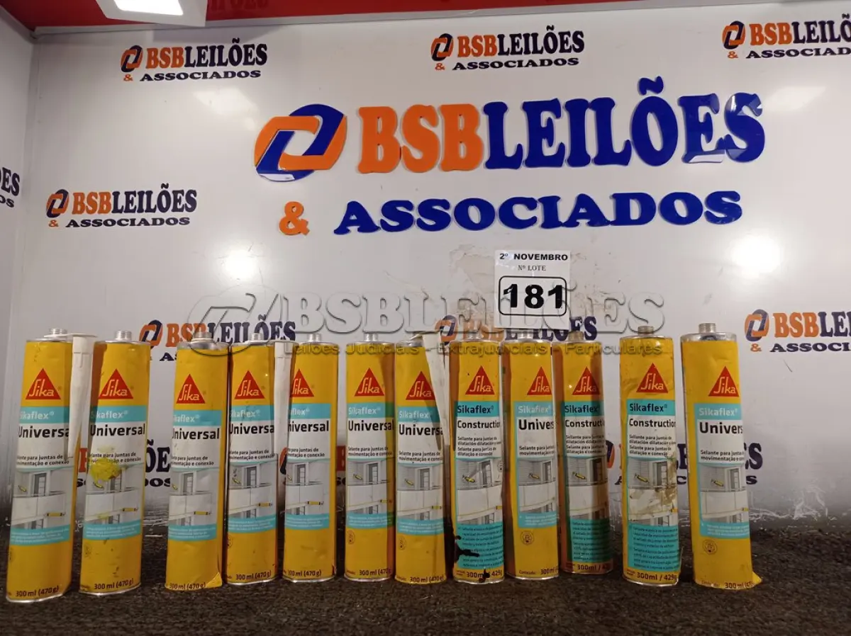 LOTE 181 - 12 TUBOS DE SELANTE PARA JUNTAS DE DILATAÇÃO SIKA FLEX 300ML. (NO ESTADO) ATENÇÃO! FAZER A VISITAÇÃO ANTES DE ARREMATAR, NÃO SABEMOS SE FUNCIONA. LEILÃO NÃO TEM GARANTIA E NEM DEVOLUÇÃO, SUJEITO A POSSÍVEIS AVARIAS VISÍVEIS/OCULTAS E/OU AUSÊNCIA DE COMPONENTES.