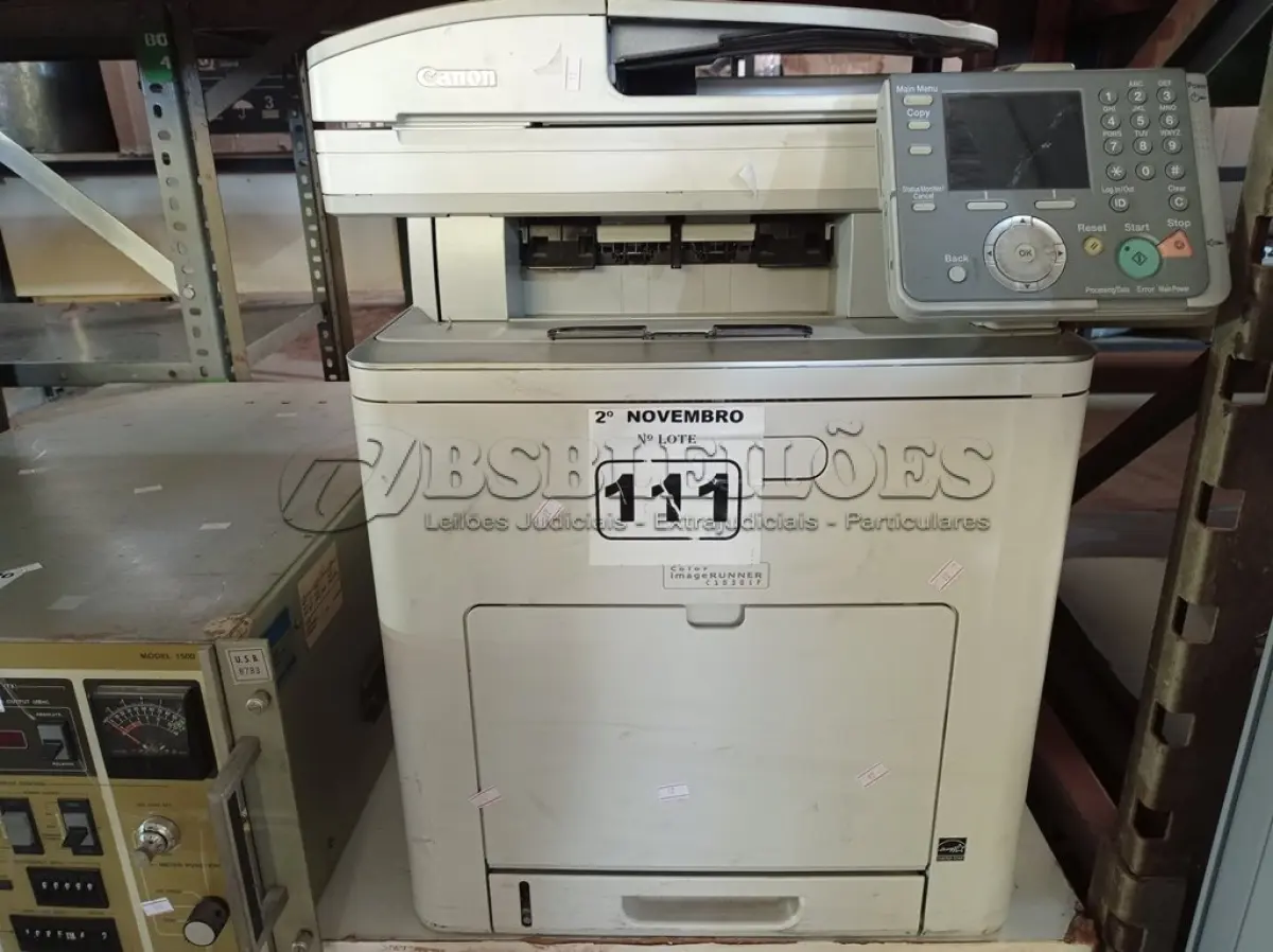 LOTE 111 - 01 IMPRESSORA MULTIFUNCIONAL MARCA CANON MODELO COLOR IMAGE RUNNER C1030IF. (NO ESTADO) ATENÇÃO! FAZER A VISITAÇÃO ANTES DE ARREMATAR, NÃO SABEMOS SE FUNCIONA. LEILÃO NÃO TEM GARANTIA E NEM DEVOLUÇÃO, SUJEITO A POSSÍVEIS AVARIAS VISÍVEIS/OCULTAS E/OU AUSÊNCIA DE COMPONENTES.