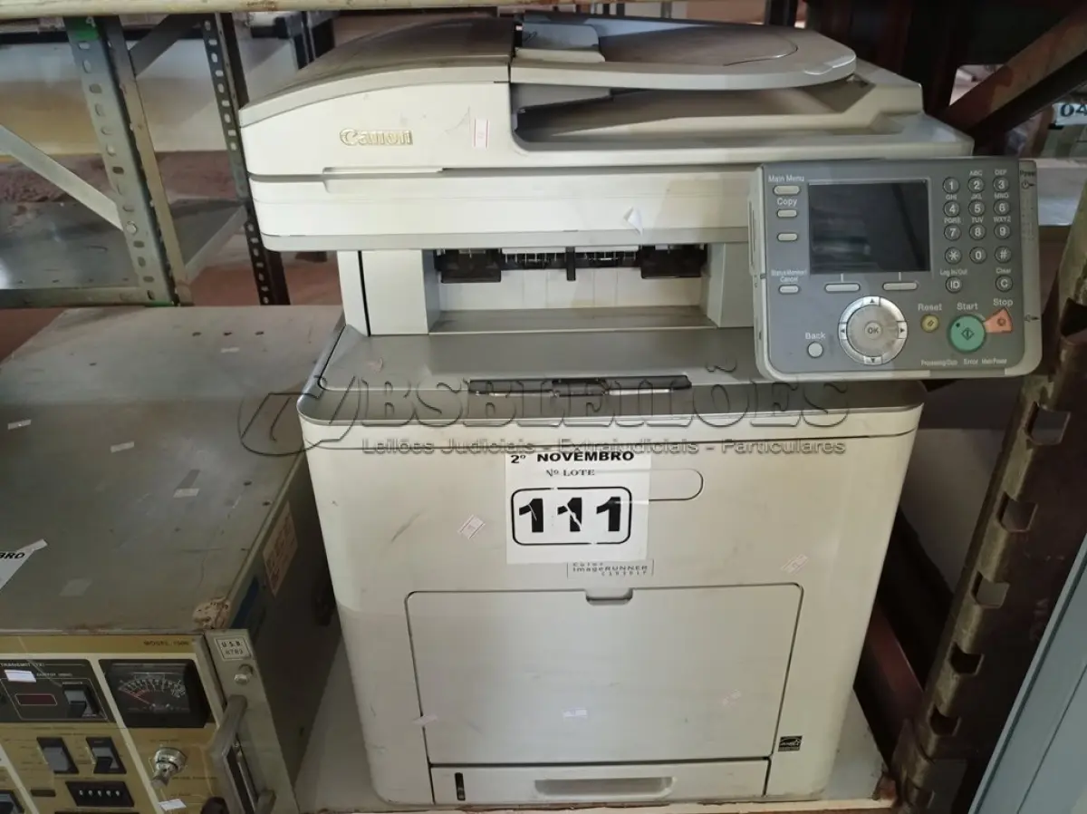 LOTE 111 - 01 IMPRESSORA MULTIFUNCIONAL MARCA CANON MODELO COLOR IMAGE RUNNER C1030IF. (NO ESTADO) ATENÇÃO! FAZER A VISITAÇÃO ANTES DE ARREMATAR, NÃO SABEMOS SE FUNCIONA. LEILÃO NÃO TEM GARANTIA E NEM DEVOLUÇÃO, SUJEITO A POSSÍVEIS AVARIAS VISÍVEIS/OCULTAS E/OU AUSÊNCIA DE COMPONENTES.
