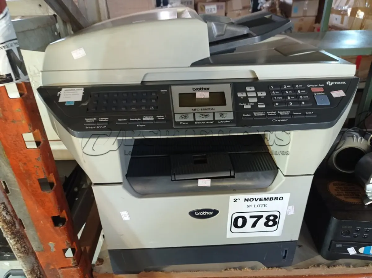 LOTE 078 - 01 IMPRESSORA MULTIFUNCIONAL MARCA BROTHER MODELO MFC-8860DN. (NO ESTADO) ATENÇÃO! FAZER A VISITAÇÃO ANTES DE ARREMATAR, NÃO SABEMOS SE FUNCIONA. LEILÃO NÃO TEM GARANTIA E NEM DEVOLUÇÃO, SUJEITO A POSSÍVEIS AVARIAS VISÍVEIS/OCULTAS E/OU AUSÊNCIA DE COMPONENTES.