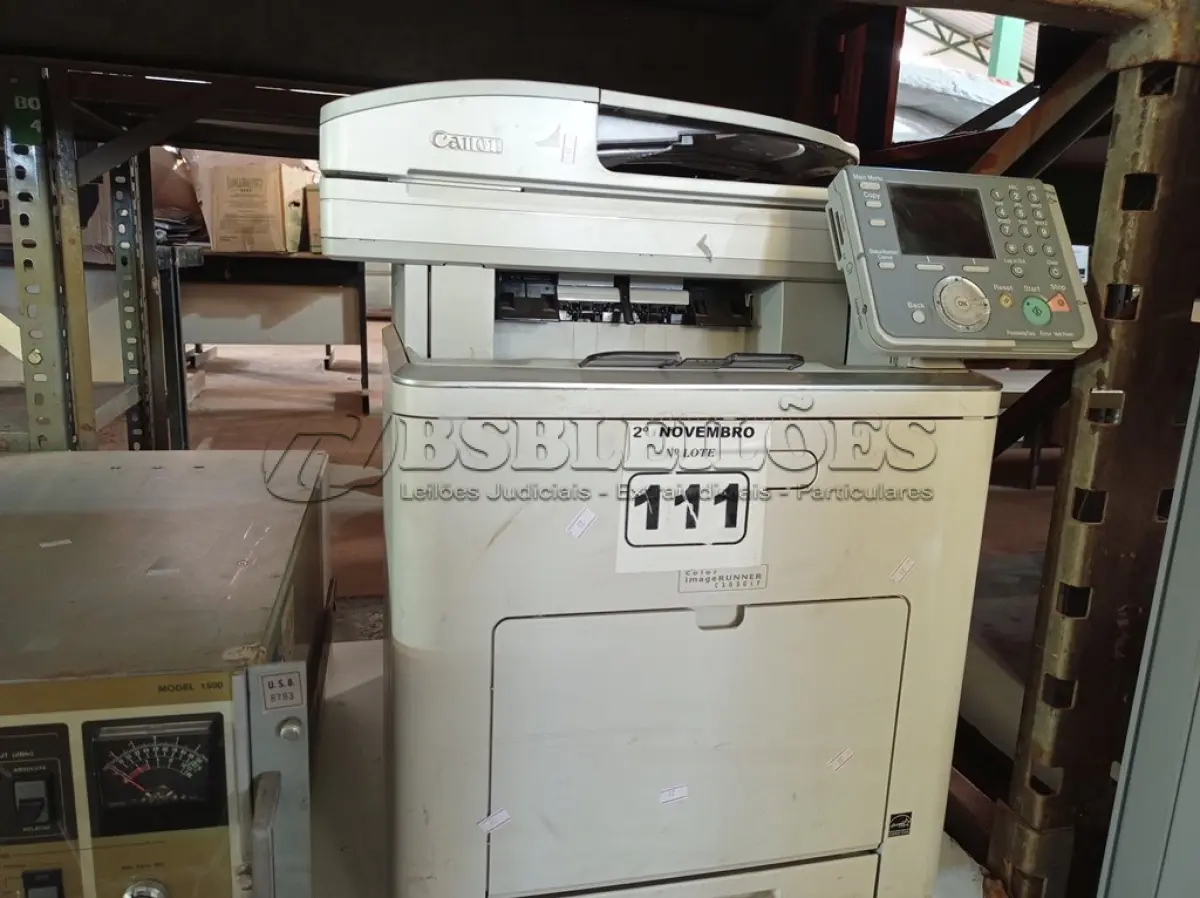 LOTE 111 - 01 IMPRESSORA MULTIFUNCIONAL MARCA CANON MODELO COLOR IMAGE RUNNER C1030IF. (NO ESTADO) ATENÇÃO! FAZER A VISITAÇÃO ANTES DE ARREMATAR, NÃO SABEMOS SE FUNCIONA. LEILÃO NÃO TEM GARANTIA E NEM DEVOLUÇÃO, SUJEITO A POSSÍVEIS AVARIAS VISÍVEIS/OCULTAS E/OU AUSÊNCIA DE COMPONENTES.