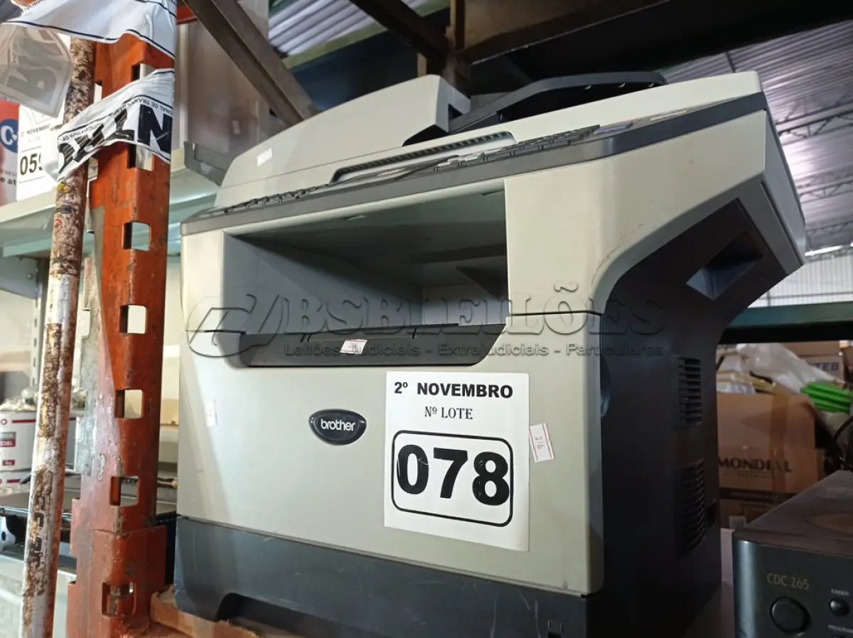 LOTE 078 - 01 IMPRESSORA MULTIFUNCIONAL MARCA BROTHER MODELO MFC-8860DN. (NO ESTADO) ATENÇÃO! FAZER A VISITAÇÃO ANTES DE ARREMATAR, NÃO SABEMOS SE FUNCIONA. LEILÃO NÃO TEM GARANTIA E NEM DEVOLUÇÃO, SUJEITO A POSSÍVEIS AVARIAS VISÍVEIS/OCULTAS E/OU AUSÊNCIA DE COMPONENTES.