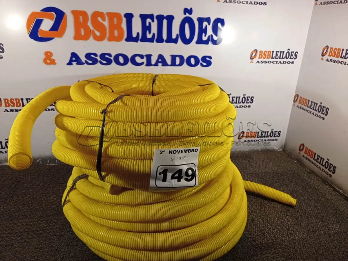 LOTE 149 - 02 ROLOS DE MANGUEIRA CORRUGADA. (NO ESTADO) ATENÇÃO! FAZER A VISITAÇÃO ANTES DE ARREMATAR, NÃO SABEMOS SE FUNCIONA. LEILÃO NÃO TEM GARANTIA E NEM DEVOLUÇÃO, SUJEITO A POSSÍVEIS AVARIAS VISÍVEIS/OCULTAS E/OU AUSÊNCIA DE COMPONENTES.