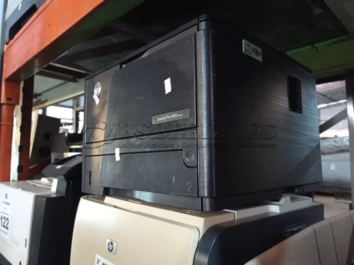 LOTE 121 - 02 IMPRESSORAS MARCAS HP MODELOS LASER JET PRO 400/LASER JET P2055DN. (NO ESTADO) ATENÇÃO! FAZER A VISITAÇÃO ANTES DE ARREMATAR, NÃO SABEMOS SE FUNCIONA. LEILÃO NÃO TEM GARANTIA E NEM DEVOLUÇÃO, SUJEITO A POSSÍVEIS AVARIAS VISÍVEIS/OCULTAS E/OU AUSÊNCIA DE COMPONENTES.