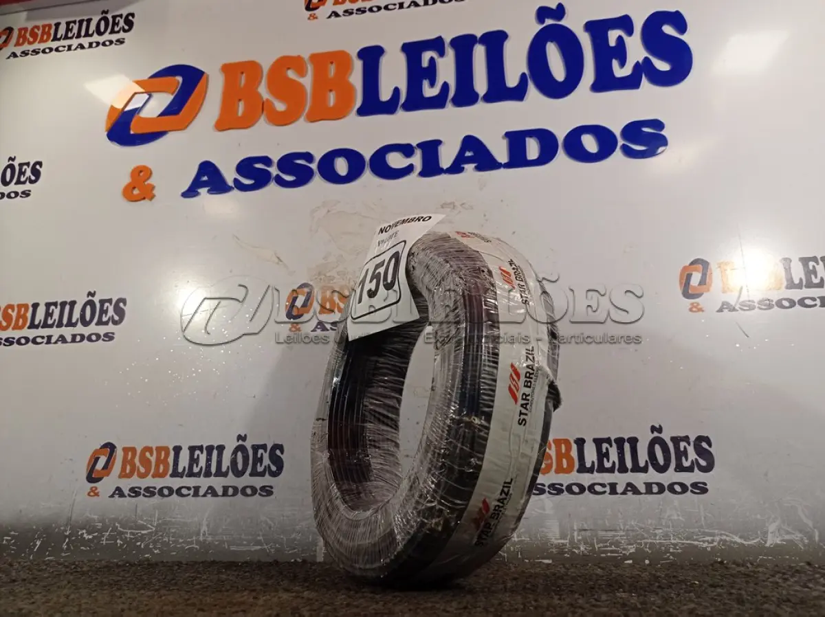 LOTE 150 - 01 ROLO DE CABO FLEXÍVEL 100M 1X4MM NA COR PRETA(NOVO). (NO ESTADO) ATENÇÃO! FAZER A VISITAÇÃO ANTES DE ARREMATAR, NÃO SABEMOS SE FUNCIONA. LEILÃO NÃO TEM GARANTIA E NEM DEVOLUÇÃO, SUJEITO A POSSÍVEIS AVARIAS VISÍVEIS/OCULTAS E/OU AUSÊNCIA DE COMPONENTES.