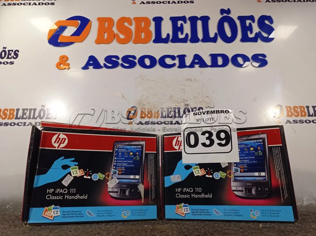 LOTE 039 - 02 HP IPAQ MODELOS 110/111. (NO ESTADO) ATENÇÃO! FAZER A VISITAÇÃO ANTES DE ARREMATAR, NÃO SABEMOS SE FUNCIONA. LEILÃO NÃO TEM GARANTIA E NEM DEVOLUÇÃO, SUJEITO A POSSÍVEIS AVARIAS VISÍVEIS/OCULTAS E/OU AUSÊNCIA DE COMPONENTES.