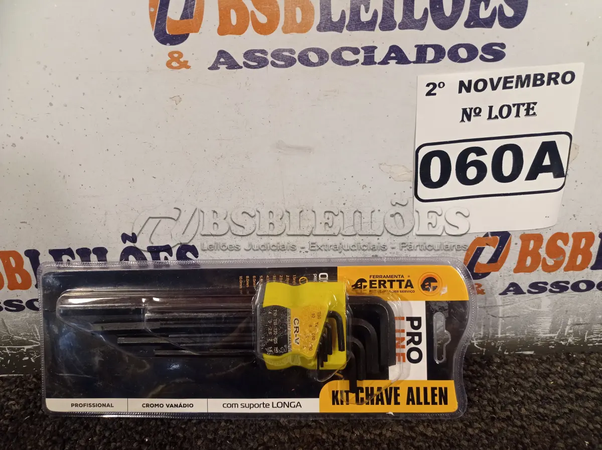 LOTE 060 - 01 KIT DE CHAVE ALLEN. (NO ESTADO) ATENÇÃO! FAZER A VISITAÇÃO ANTES DE ARREMATAR, NÃO SABEMOS SE FUNCIONA. LEILÃO NÃO TEM GARANTIA E NEM DEVOLUÇÃO, SUJEITO A POSSÍVEIS AVARIAS VISÍVEIS/OCULTAS E/OU AUSÊNCIA DE COMPONENTES.