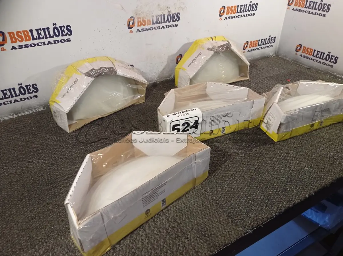 LOTE 524 - 04 ARANDELAS 30CM. (NO ESTADO) ATENÇÃO! FAZER A VISITAÇÃO ANTES DE ARREMATAR, NÃO SABEMOS SE FUNCIONA. LEILÃO NÃO TEM GARANTIA E NEM DEVOLUÇÃO, SUJEITO A POSSÍVEIS AVARIAS VISÍVEIS/OCULTAS E/OU AUSÊNCIA DE COMPONENTES.