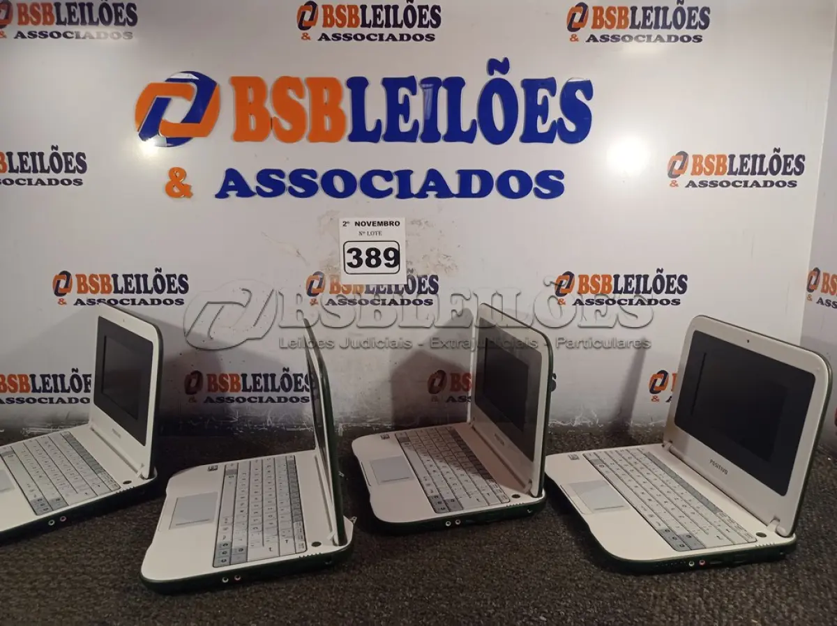 LOTE 389 - 04 NETBOOK’S MARCA POSITIVO. (NO ESTADO) ATENÇÃO! FAZER A VISITAÇÃO ANTES DE ARREMATAR, NÃO SABEMOS SE FUNCIONA. LEILÃO NÃO TEM GARANTIA E NEM DEVOLUÇÃO, SUJEITO A POSSÍVEIS AVARIAS VISÍVEIS/OCULTAS E/OU AUSÊNCIA DE COMPONENTES.