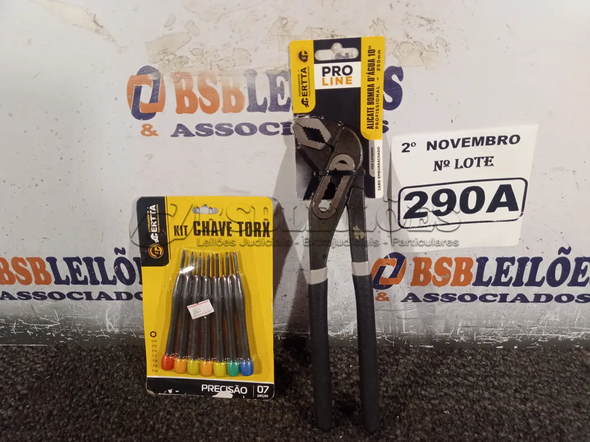 LOTE 290 - 01 ALICATE BOMBA D’AGUA 10” E 01 KIT DE CHAVES TORX. (NO ESTADO) ATENÇÃO! FAZER A VISITAÇÃO ANTES DE ARREMATAR, NÃO SABEMOS SE FUNCIONA. LEILÃO NÃO TEM GARANTIA E NEM DEVOLUÇÃO, SUJEITO A POSSÍVEIS AVARIAS VISÍVEIS/OCULTAS E/OU AUSÊNCIA DE COMPONENTES.