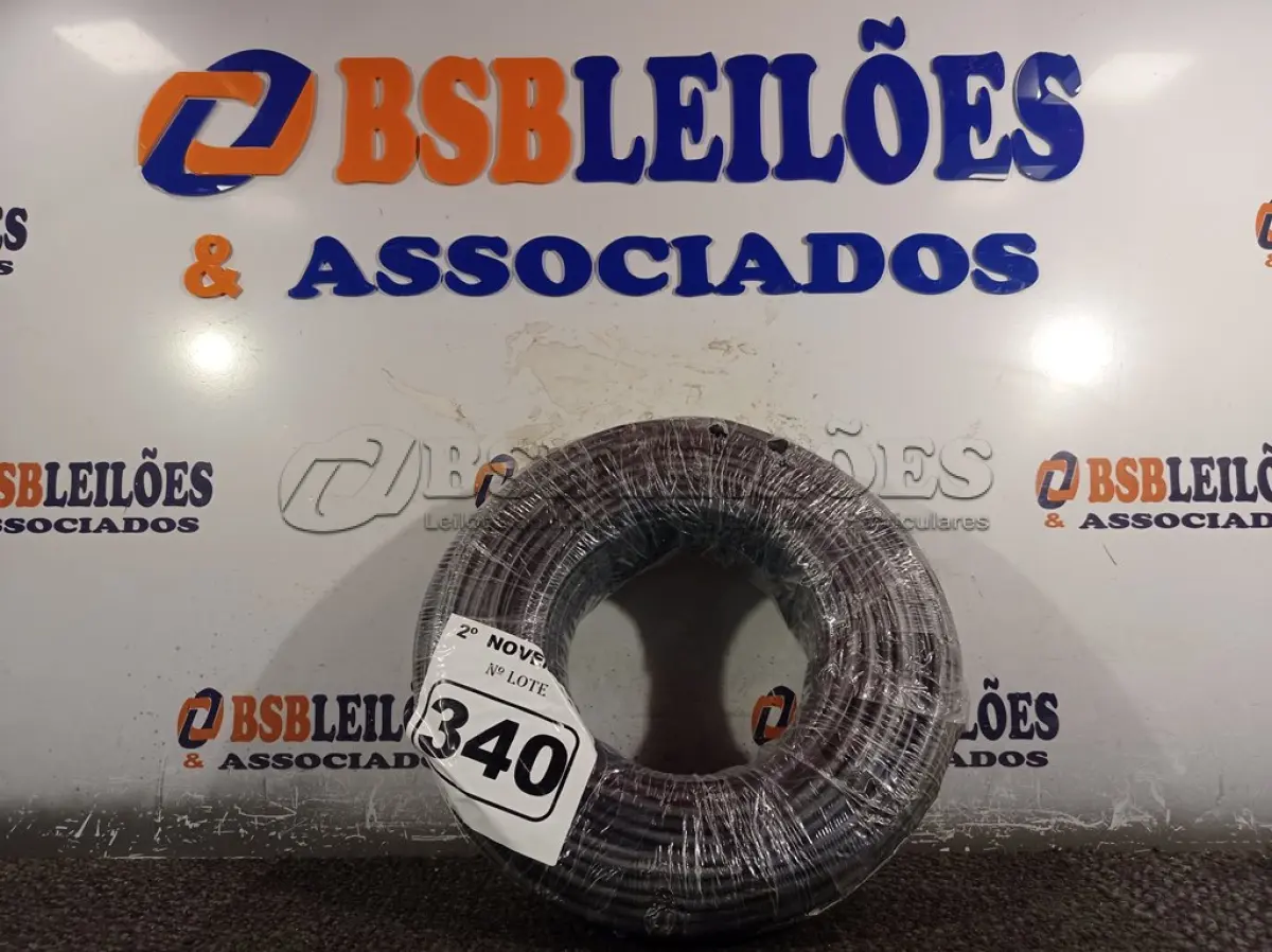 LOTE 340 - 01 ROLO DE CABO FLEXÍVEL 100M 1X10MM NA COR PRETA(NOVO). (NO ESTADO) ATENÇÃO! FAZER A VISITAÇÃO ANTES DE ARREMATAR, NÃO SABEMOS SE FUNCIONA. LEILÃO NÃO TEM GARANTIA E NEM DEVOLUÇÃO, SUJEITO A POSSÍVEIS AVARIAS VISÍVEIS/OCULTAS E/OU AUSÊNCIA DE COMPONENTES.