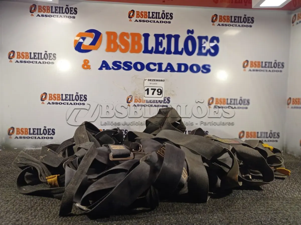 LOTE 179 - 05 CINTOS DE SEGURANÇA NO TRABALHO. (NO ESTADO) ATENÇÃO! FAZER A VISITAÇÃO ANTES DE ARREMATAR, NÃO SABEMOS SE FUNCIONA. LEILÃO NÃO TEM GARANTIA E NEM DEVOLUÇÃO, SUJEITO A POSSÍVEIS AVARIAS VISÍVEIS/OCULTAS E/OU AUSÊNCIA DE COMPONENTES.