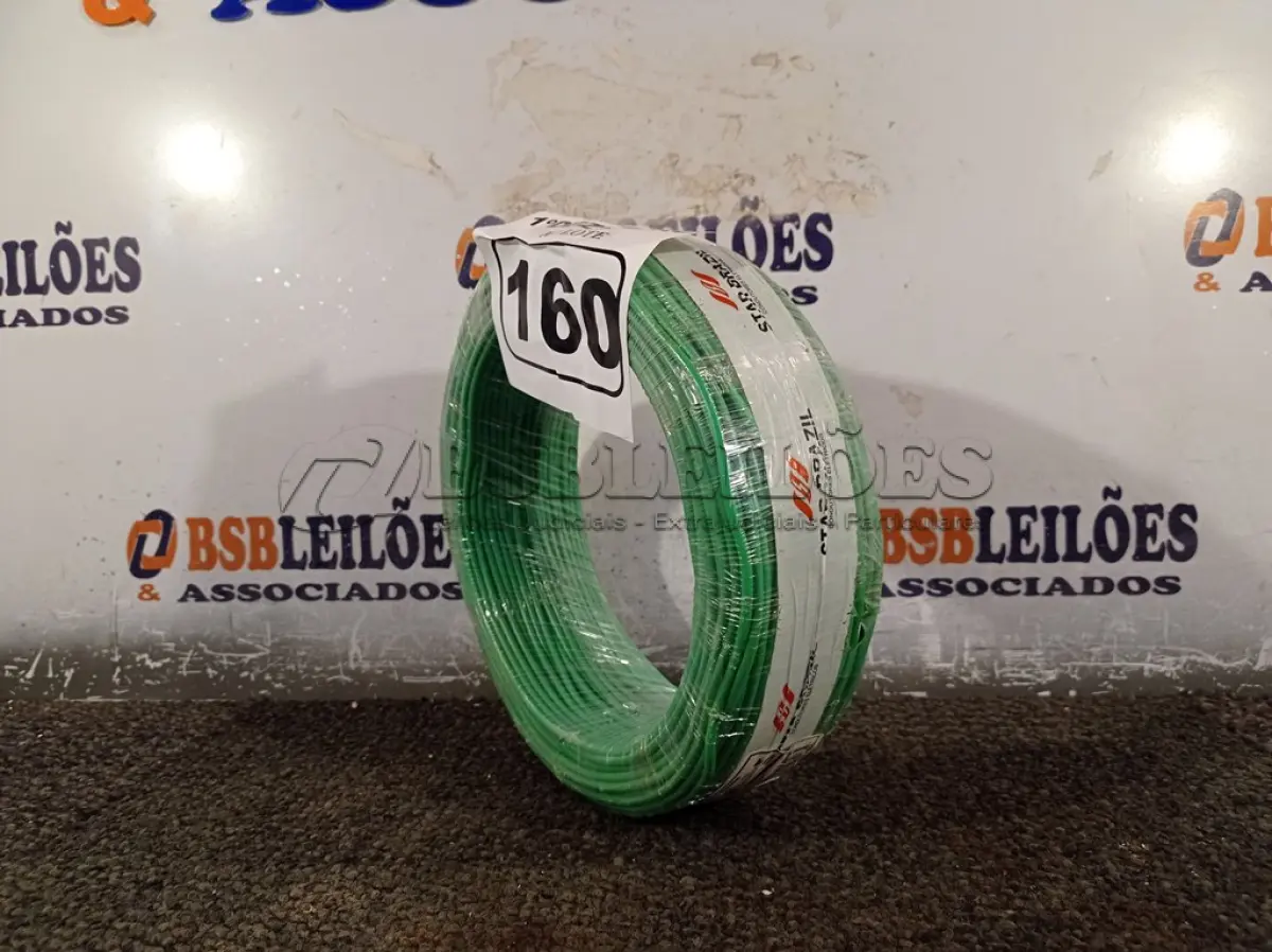 LOTE 160 - 01 ROLO DE CABO FLEXÍVEL 100M 1X2,5MM NA COR VERDE(NOVO). (NO ESTADO) ATENÇÃO! FAZER A VISITAÇÃO ANTES DE ARREMATAR, NÃO SABEMOS SE FUNCIONA. LEILÃO NÃO TEM GARANTIA E NEM DEVOLUÇÃO, SUJEITO A POSSÍVEIS AVARIAS VISÍVEIS/OCULTAS E/OU AUSÊNCIA DE COMPONENTES.