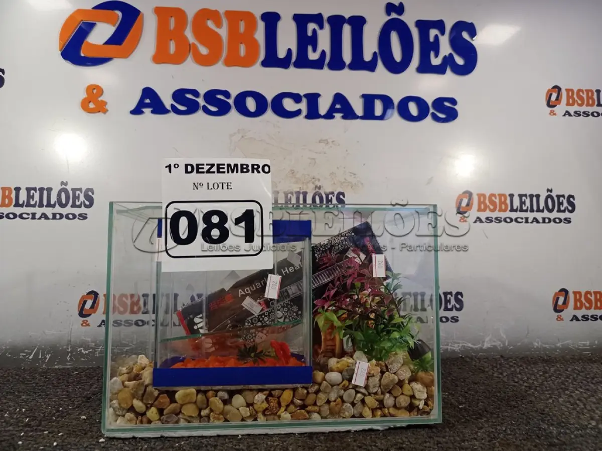 LOTE 081 - 01 AQUÁRIO. (NO ESTADO) ATENÇÃO! FAZER A VISITAÇÃO ANTES DE ARREMATAR, NÃO SABEMOS SE FUNCIONA. LEILÃO NÃO TEM GARANTIA E NEM DEVOLUÇÃO, SUJEITO A POSSÍVEIS AVARIAS VISÍVEIS/OCULTAS E/OU AUSÊNCIA DE COMPONENTES.