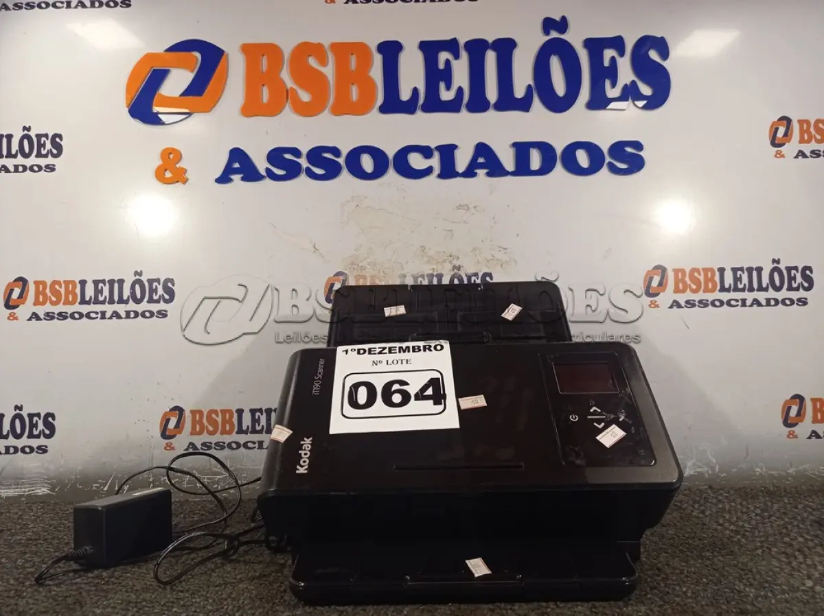 LOTE 064 - 01 SCANER MARCA KODAKI1190. (NO ESTADO) ATENÇÃO! FAZER A VISITAÇÃO ANTES DE ARREMATAR, NÃO SABEMOS SE FUNCIONA. LEILÃO NÃO TEM GARANTIA E NEM DEVOLUÇÃO, SUJEITO A POSSÍVEIS AVARIAS VISÍVEIS/OCULTAS E/OU AUSÊNCIA DE COMPONENTES.