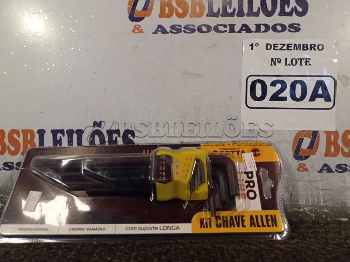 LOTE 020 - 01 KIT DE CHAVE ALLEN. (NO ESTADO) ATENÇÃO! FAZER A VISITAÇÃO ANTES DE ARREMATAR, NÃO SABEMOS SE FUNCIONA. LEILÃO NÃO TEM GARANTIA E NEM DEVOLUÇÃO, SUJEITO A POSSÍVEIS AVARIAS VISÍVEIS/OCULTAS E/OU AUSÊNCIA DE COMPONENTES.