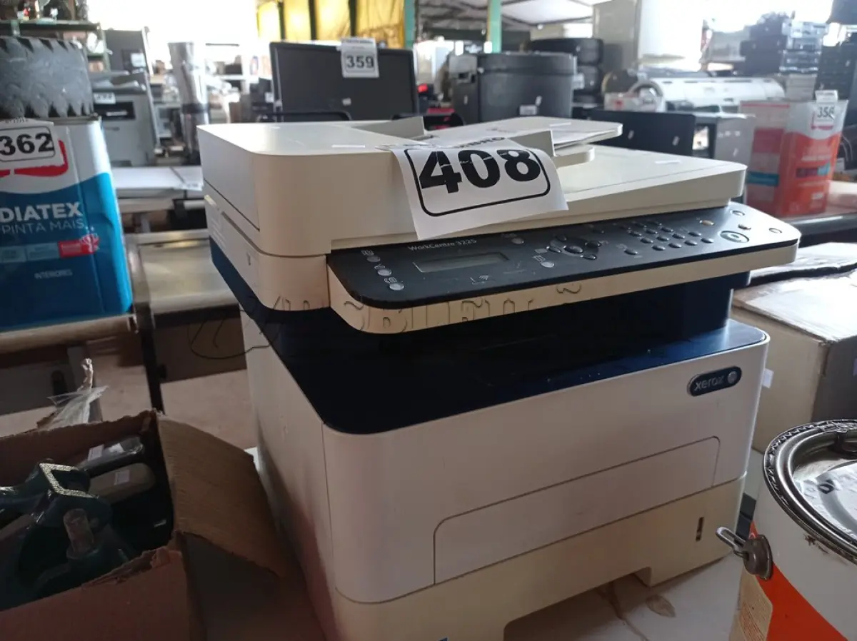 LOTE 408 - 01 IMPRESSORA MULTIFUNCIONAL XEROX WORKCENTRE 3225. (NO ESTADO) ATENÇÃO! FAZER A VISITAÇÃO ANTES DE ARREMATAR, NÃO SABEMOS SE FUNCIONA. LEILÃO NÃO TEM GARANTIA E NEM DEVOLUÇÃO, SUJEITO A POSSÍVEIS AVARIAS VISÍVEIS/OCULTAS E/OU AUSÊNCIA DE COMPONENTES.