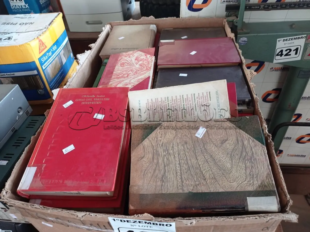LOTE 422 - 01 LOTE COM VÁRIOS LIVROS. (NO ESTADO) ATENÇÃO! FAZER A VISITAÇÃO ANTES DE ARREMATAR, NÃO SABEMOS SE FUNCIONA. LEILÃO NÃO TEM GARANTIA E NEM DEVOLUÇÃO, SUJEITO A POSSÍVEIS AVARIAS VISÍVEIS/OCULTAS E/OU AUSÊNCIA DE COMPONENTES.