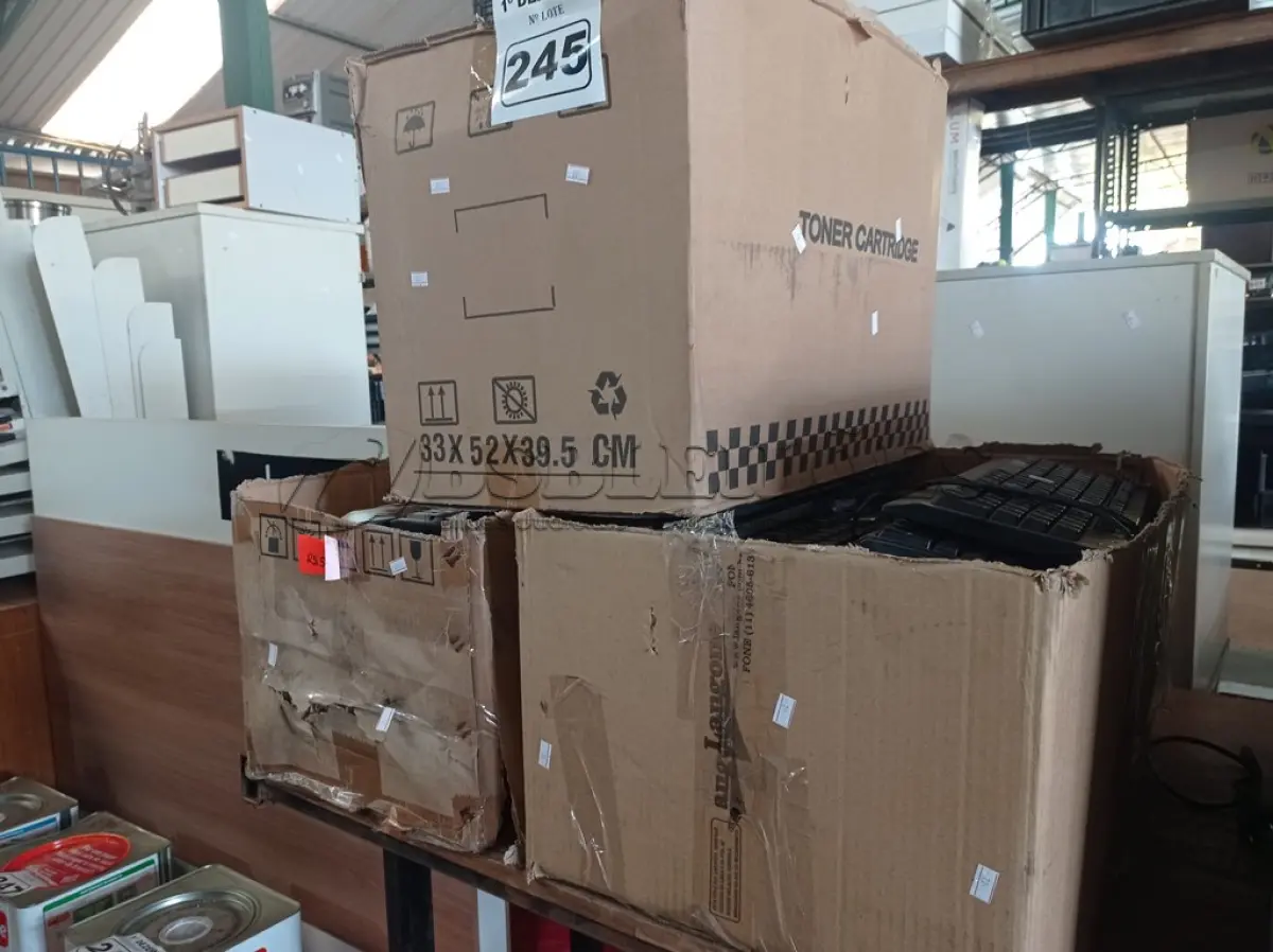 LOTE 245 - 01 LOTE COM GRANDE QUANTIDADE DE TECLADOS PARA PC MARCAS E MODELOS DIVERSOS. (NO ESTADO) ATENÇÃO! FAZER A VISITAÇÃO ANTES DE ARREMATAR, NÃO SABEMOS SE FUNCIONA. LEILÃO NÃO TEM GARANTIA E NEM DEVOLUÇÃO, SUJEITO A POSSÍVEIS AVARIAS VISÍVEIS/OCULTAS E/OU AUSÊNCIA DE COMPONENTES.