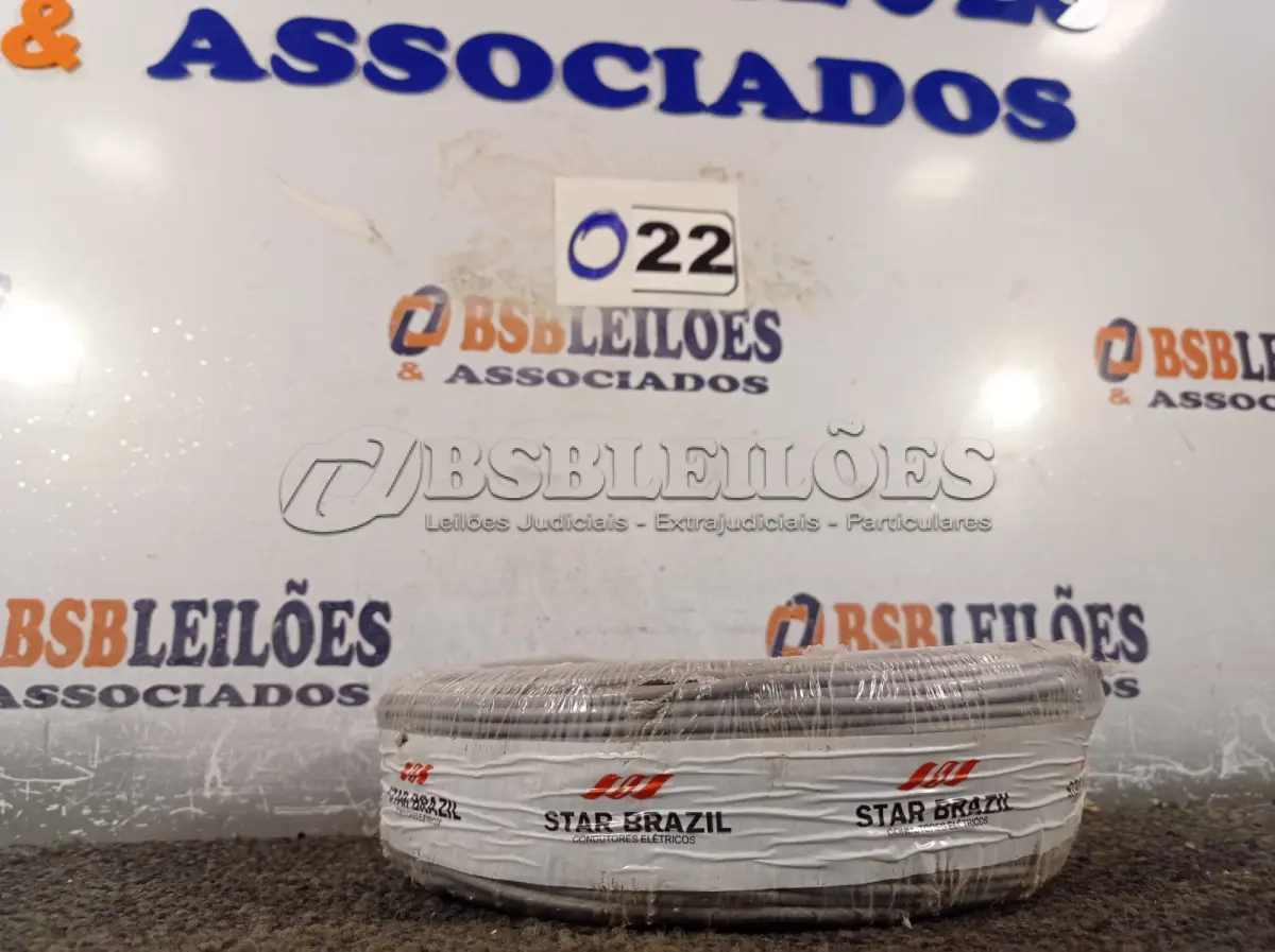 LOTE 022 - 01 ROLO DE CABO FLEXÍVEL 100M 1X2,5MM COR CINZA STAR BRAZIL COM SELO INMETRO. (NOVO). (NO ESTADO, NÃO SABEMOS SE FUNCIONA. LEILÃO NÃO TEM GARANTIA E NEM DEVOLUÇÃO).